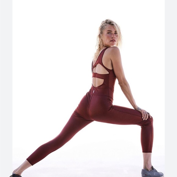 Free People In My Orbit One-Piece in Burgundy Red NWOT by - Picture 2 of 8